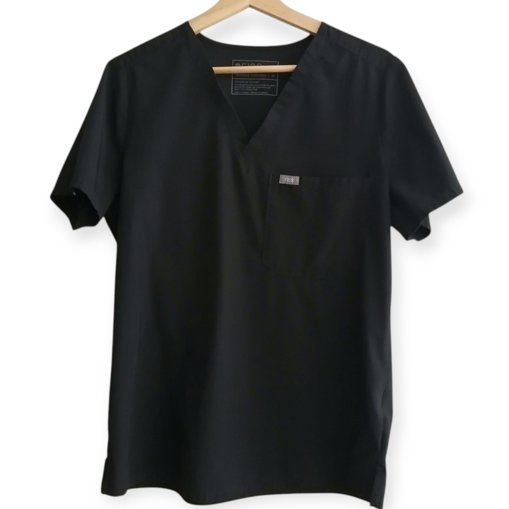 Figs FREEx Catarina Short Sleeve Scrub Top Black Discontinued Style Medium